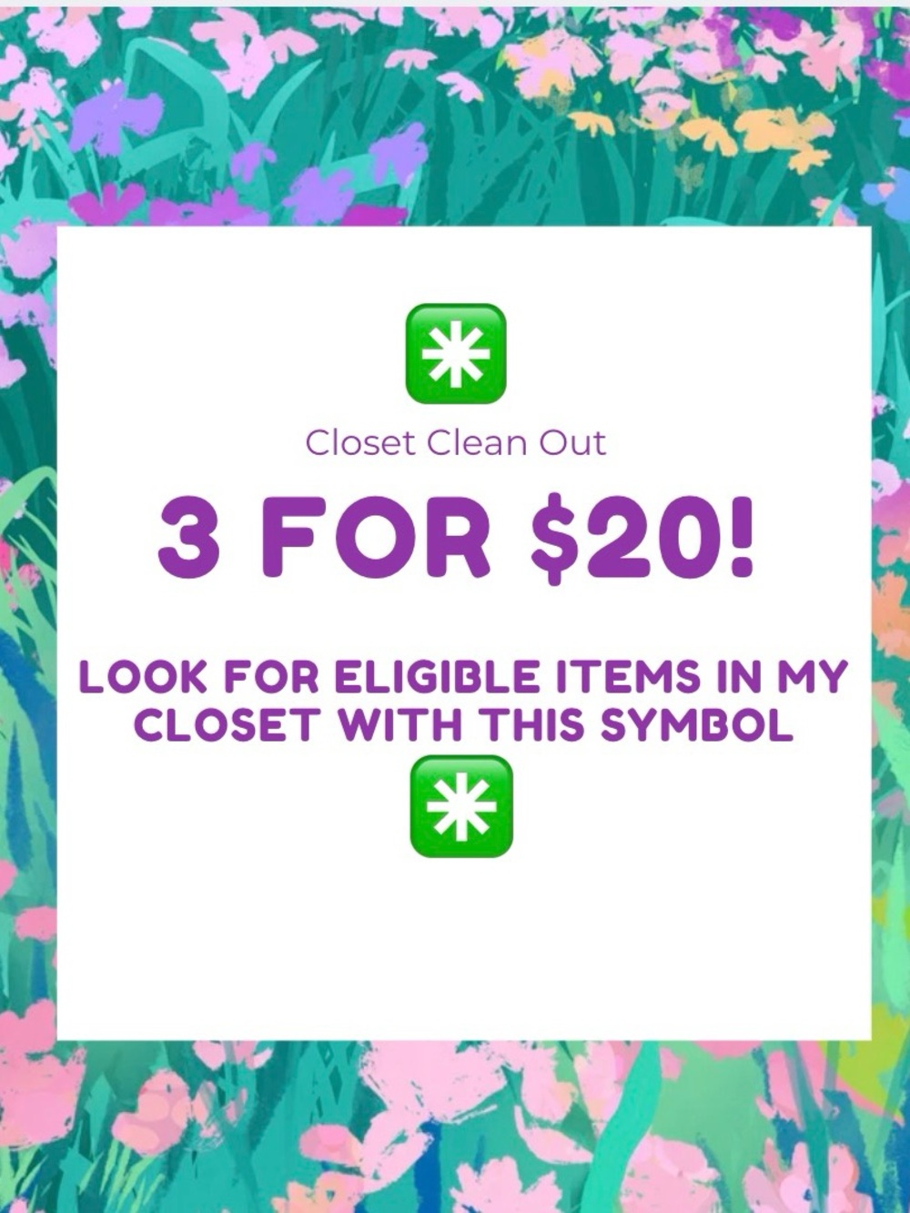 Closet Clean Out 3 for $20